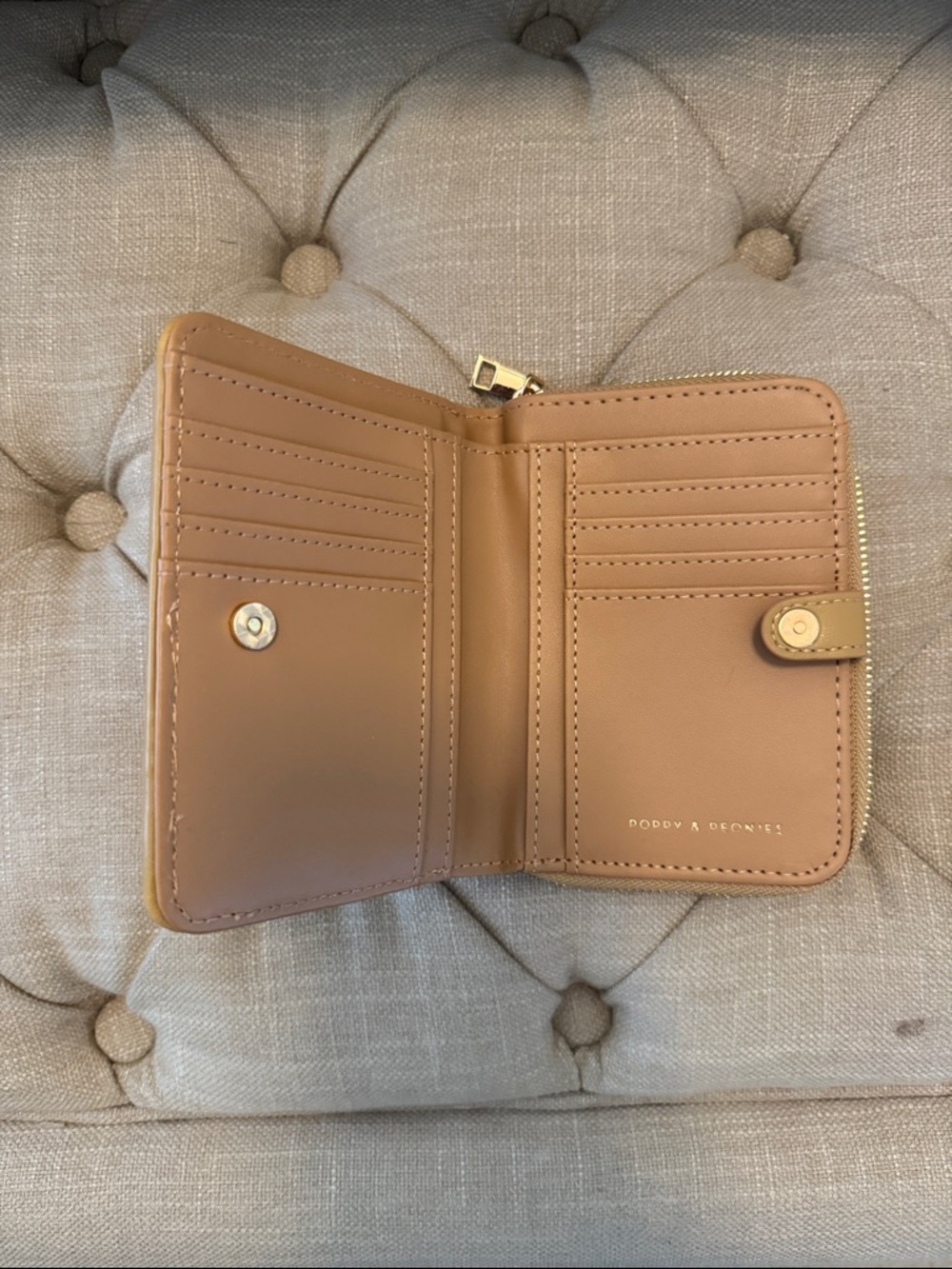 Sidekick. Tan Woven Leather Crossbody Belt Bag with Zip Wallet - Picture 6 of 9